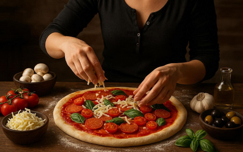 cách làm bánh pizza tại nhà